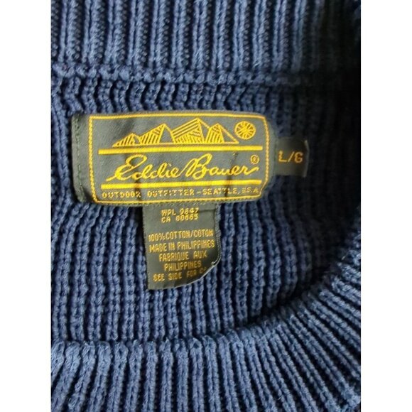 Eddie Bauer Men's Navy Blue Crew Neck Sweater Size L - Picture 5 of 6